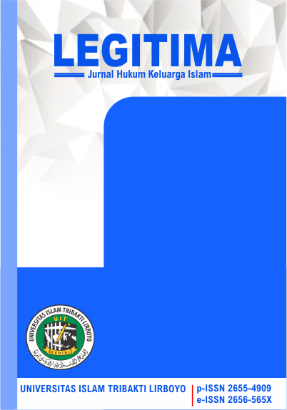 					View Vol. 8 No. 1 (2025): Legitima : Jurnal Hukum Keluarga Islam
				